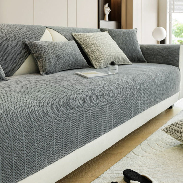 Solid Colour Chenille Anti-Scratch Sofa Cover