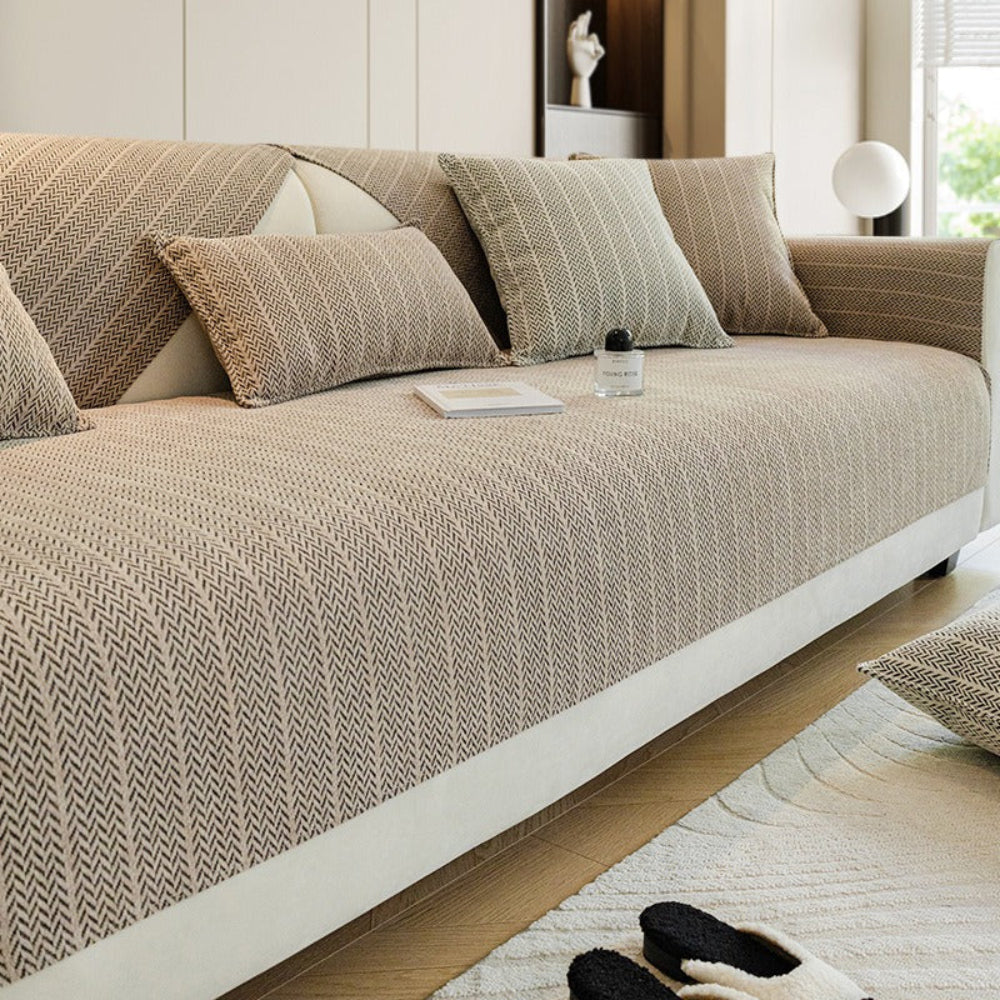 Solid Colour Chenille Anti-Scratch Sofa Cover
