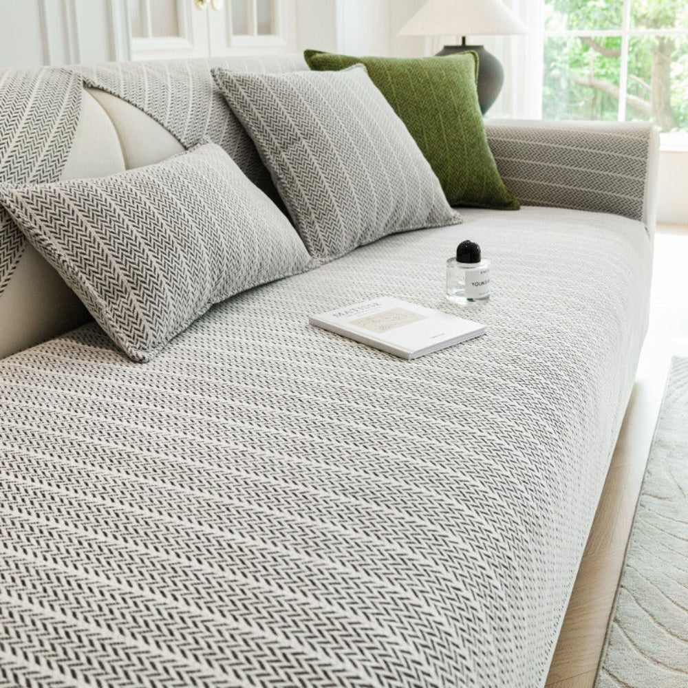 Solid Colour Chenille Anti-Scratch Sofa Cover