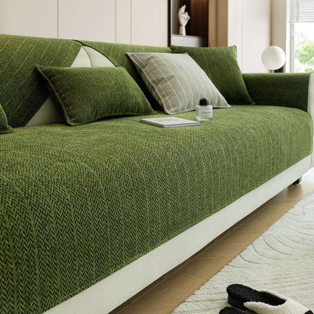 Solid Colour Chenille Anti-Scratch Sofa Cover