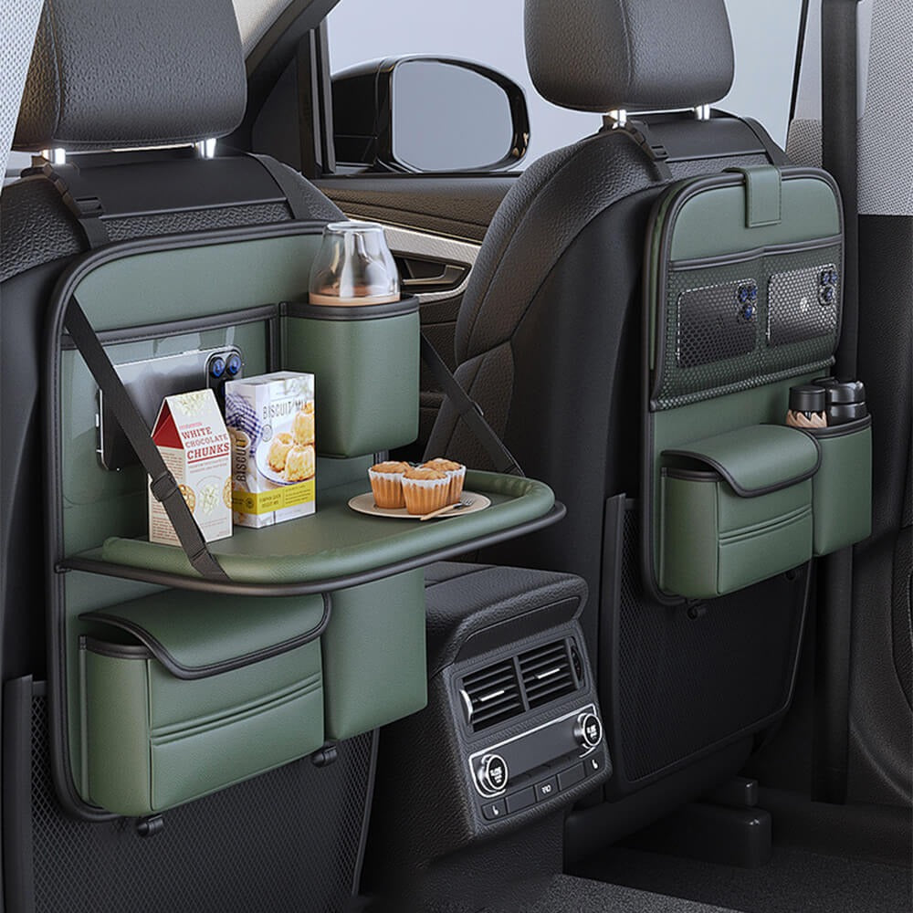 Car Back-Seat Foldable Organizer with Tray Table