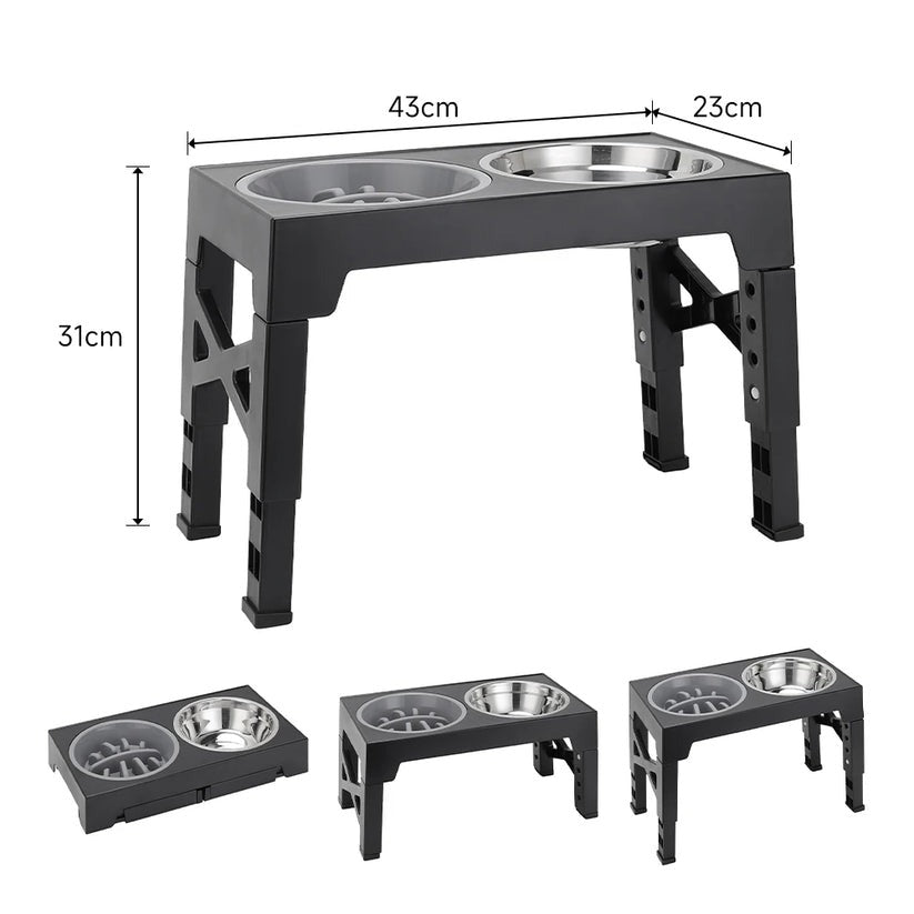 Adjustable Tilt & Stainless Steel & Slow-Feeding Bowls