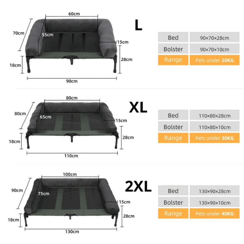 Bolster Bed for Large Dogs Spacious Raised Design