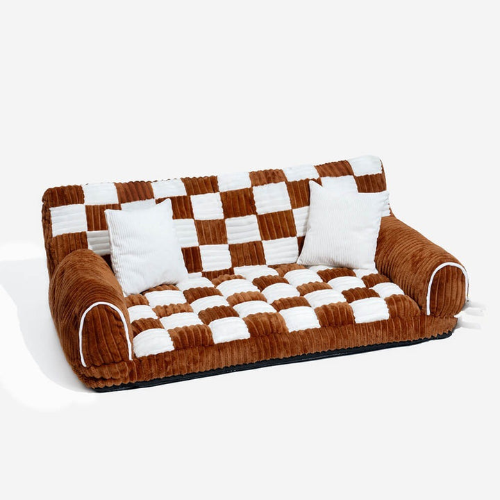 Vintage Chessboard Orthopaedic Extra Large Dog Sofa Bed