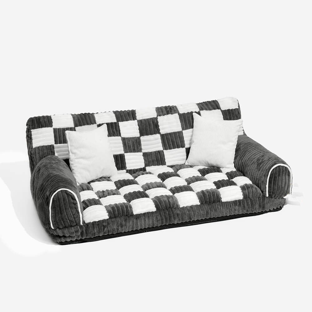 Vintage Chessboard Orthopaedic Extra Large Dog Sofa Bed