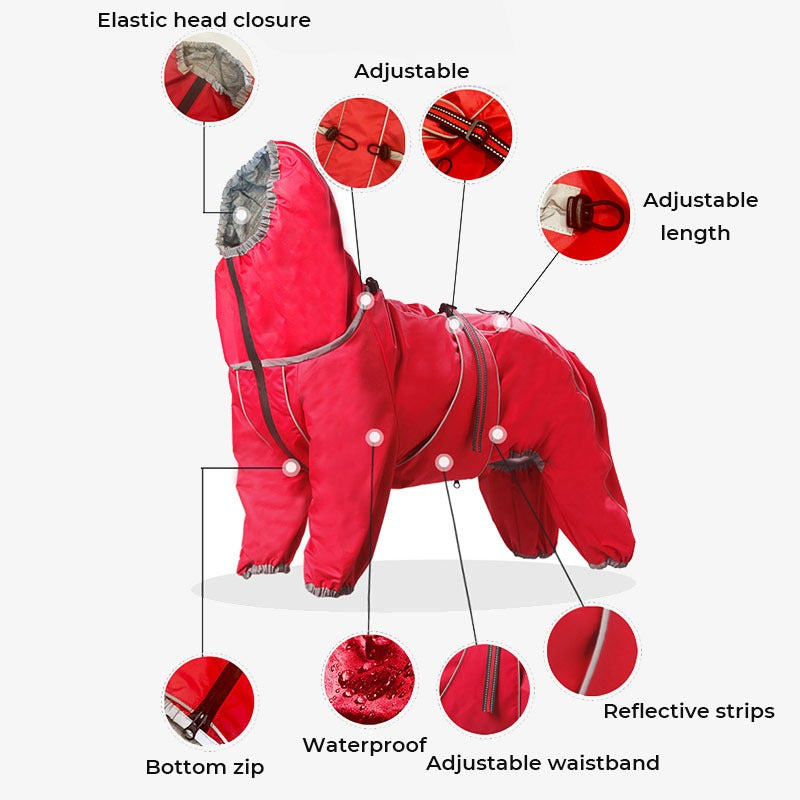 Large Waterproof Adjustable Dog Rain Coat