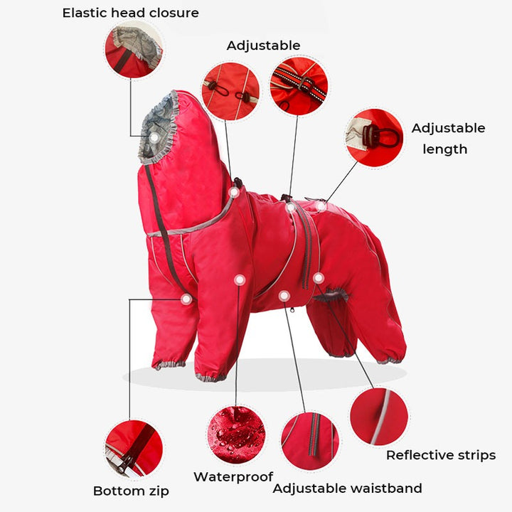Large Waterproof Adjustable Dog Rain Coat
